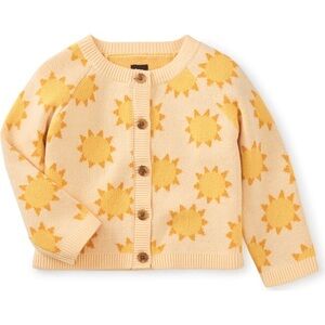 Tea Collection Baby Iconic Cardigan, Sol Solecito Sun, 6-9M
